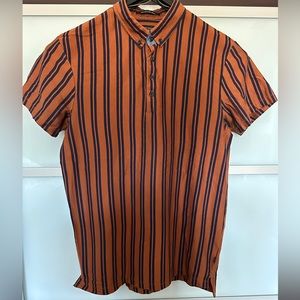 Scotch & Soda Amsterdam Couture Striped Short Sleeve Shirt, Polo, Men’s Size S